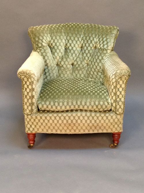Late 19thc. Howard & Son Button Back Armchair