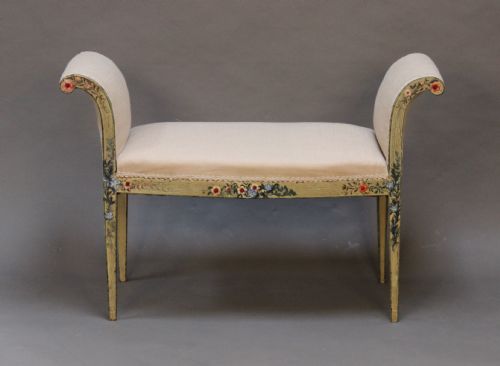 Late 19thc. Upholstered Painted Window Seat