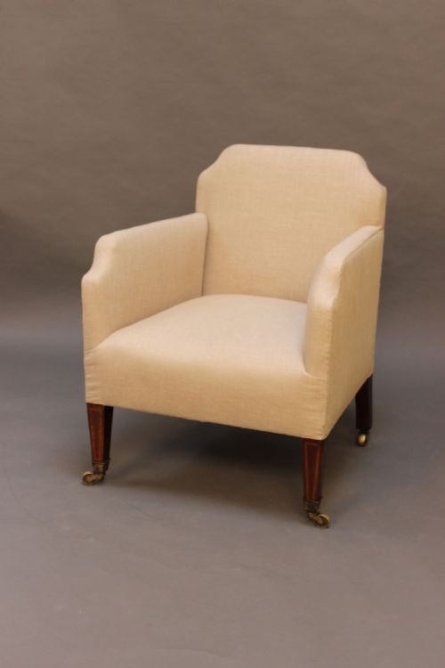 Small 19thc.  Mahogany Armchair with 
Square Tapered Legs