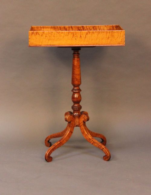 19thc Mahogany and Birds Eye Maple Tray Top Table