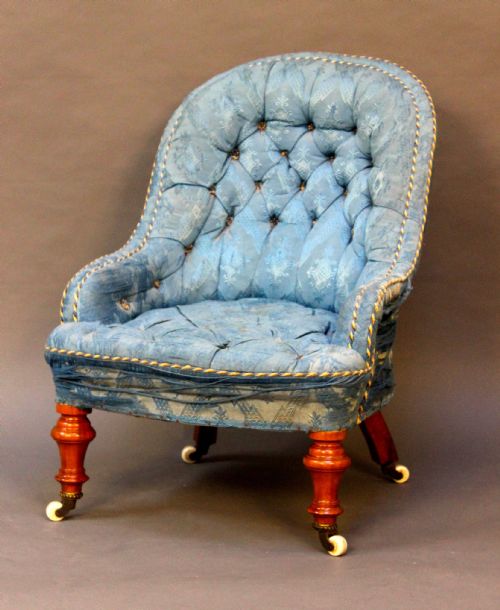 19thc Lovely Small Walnut Nursing Chair