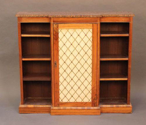 19thc Walnut Break Fronted Bookcase