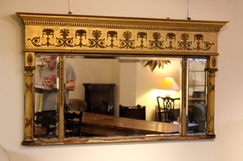 19thc. Gilt Over Mantle Mirror