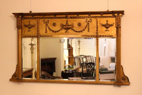 19thc. Gilt Over Mantle Mirror