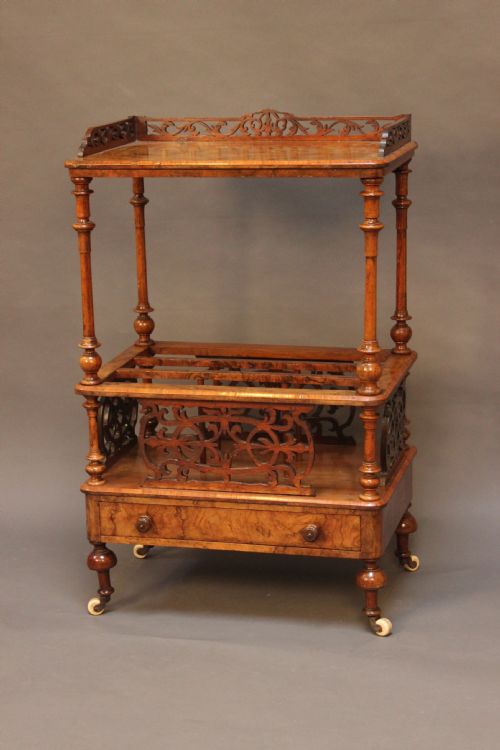19thc. Walnut Canterbury Stand