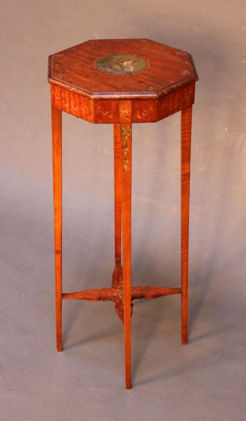 A Late 19thc. Satinwood Small Octagonal Table