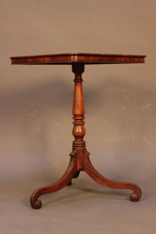 Regency Mahogany Square Topped Tripod Table