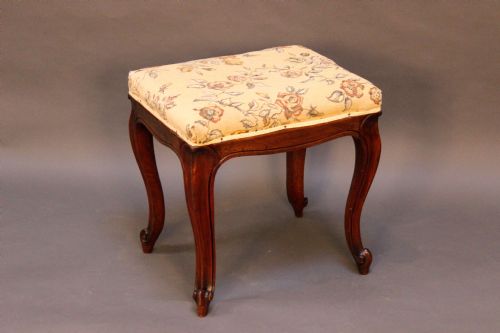 Walnut Cabriole Legged Stool