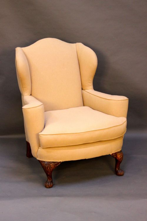19thc. Walnut Wing Armchair