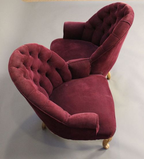 19thc. Gilded Love Seat