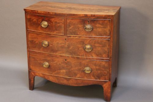 19thc. Mahogany Bow Fronted
chest of Drawers