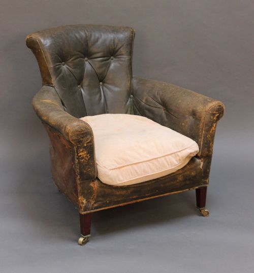 Victorian Leather Bergere Chair