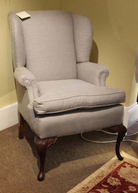 19thc. Walnut Wing Armchair