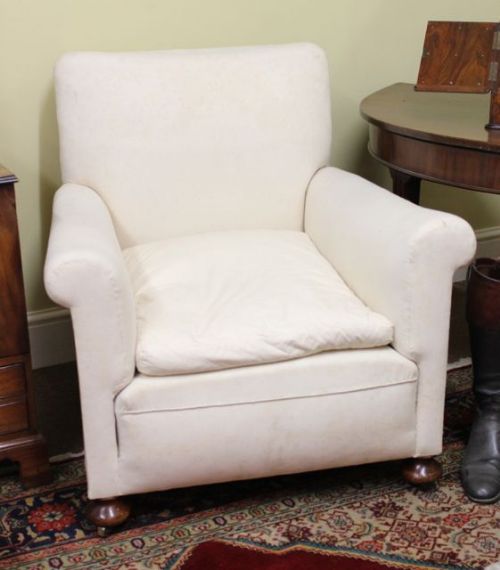 19thc. Walnut Bun Footed Armchair