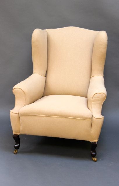 19THC MAHOGANY WING ARMCHAIR