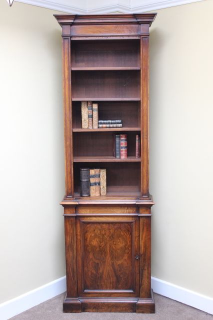 Elegant Tall Walnut Bookcase C.1820