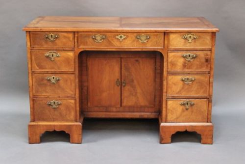 19thc. Walnut Knee Hole Desk