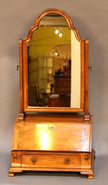 19thc. Walnut Dressing Mirror/minature
writing Desk