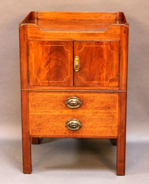 Georgian Tray Top Bedside Cupboard