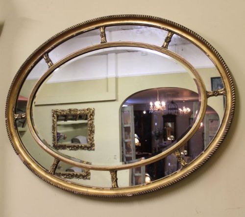 Large Gilded Oval Mirror