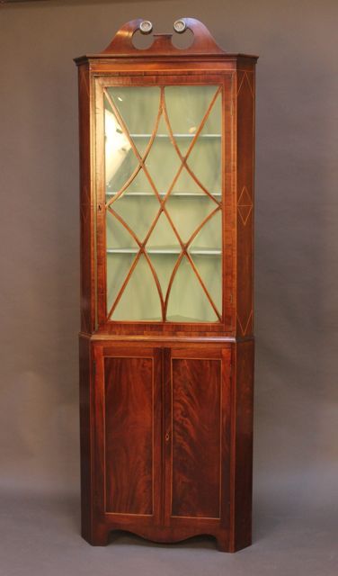Regency Mahogany Corner Cupboard