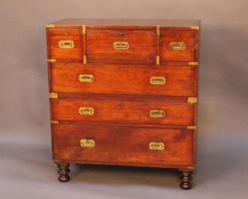 19thc. Mahogany Campaign Chest