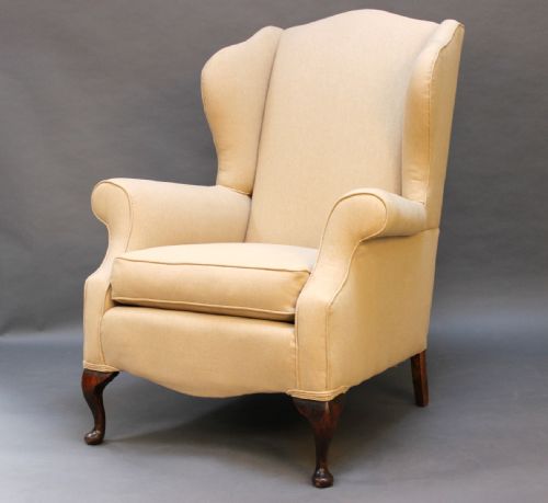 19thc Beechwood Wing Armchair