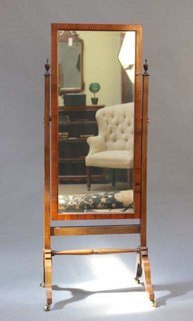 Late 19thc Mahogany Cheval Mirror