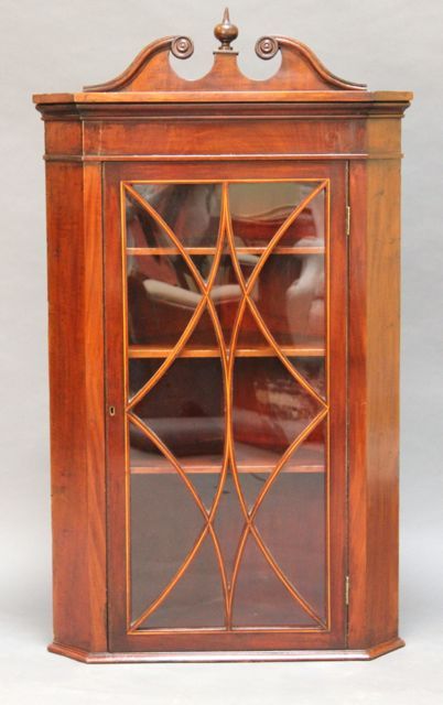 One Early 19thc Mahogany Corner Cupboard