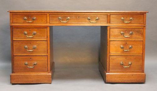 19thc Walnut Pedestal Desk