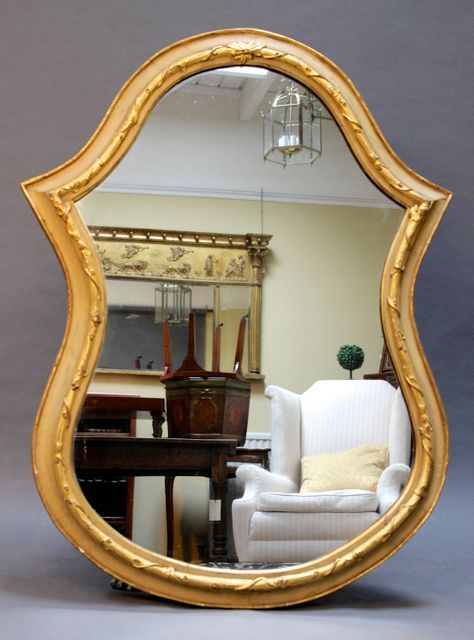 19thc Plaque Shaped Mirror