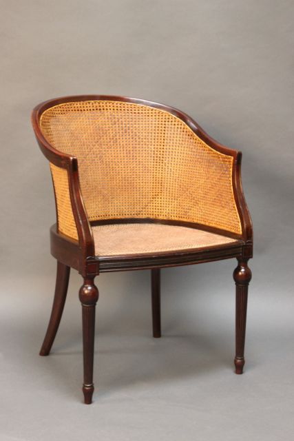 19thc Caned Bergere Armchair