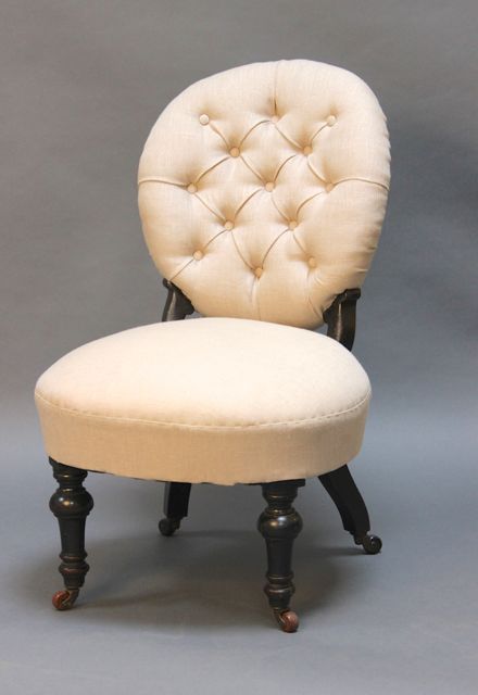 A Small 19thc. Button Back Chair