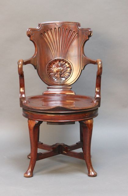 A 19thc Mahogany Revolving Armchair