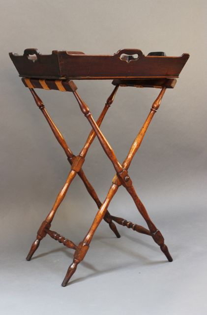 Early 19thc Mahogany Butler’s Tray on High Stand