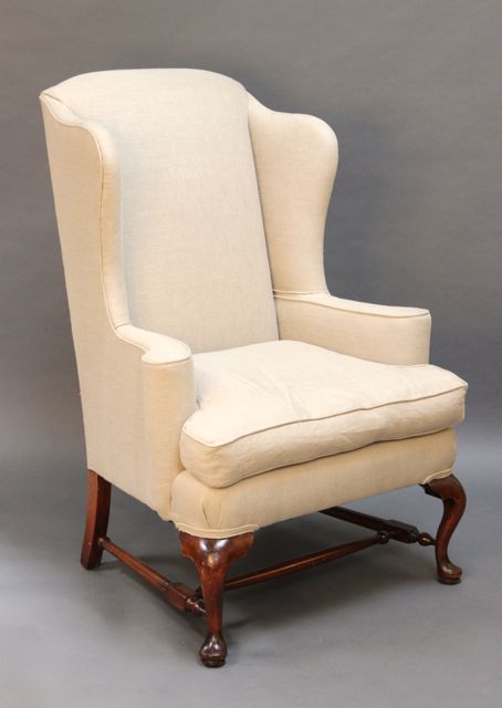 19thc Walnut Wing Back Armchair