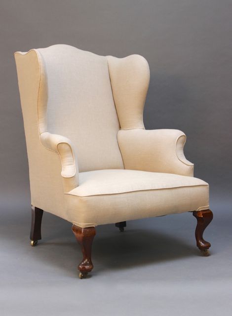 19thc Walnut Wing Back Armchair