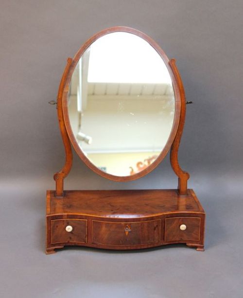 Late 19thc Mahogany Serpentine Box Mirror