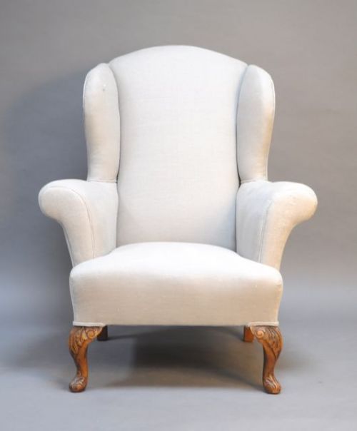Late 19thc Walnut Wing Armchair