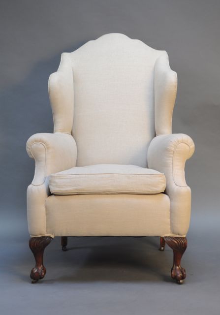 A Pair of 19thc Wing Armchairs