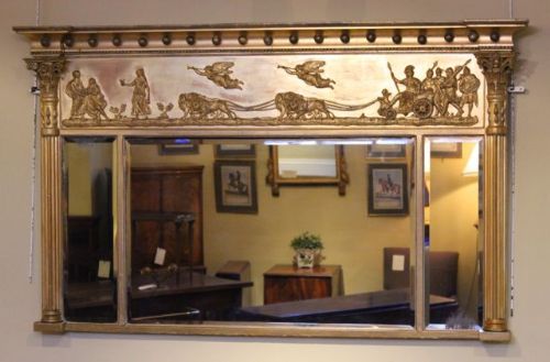 19thc Gilt Over Mantle Mirror