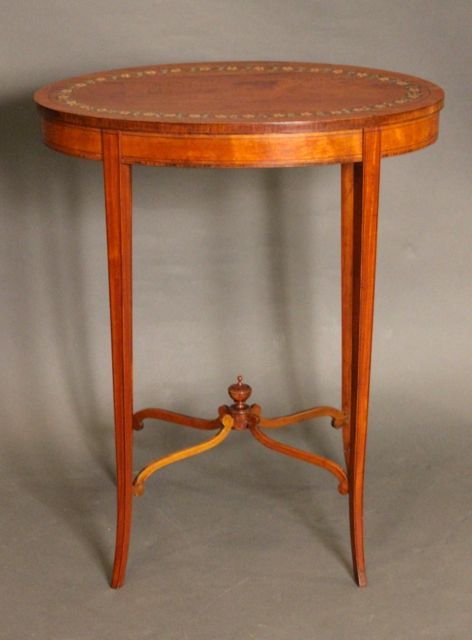 19thc Oval Satinwood Occasional Table