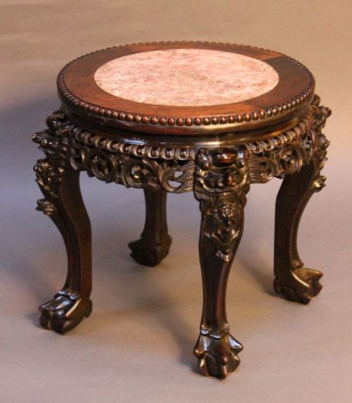19thc. Carved Ebony Occasional Table