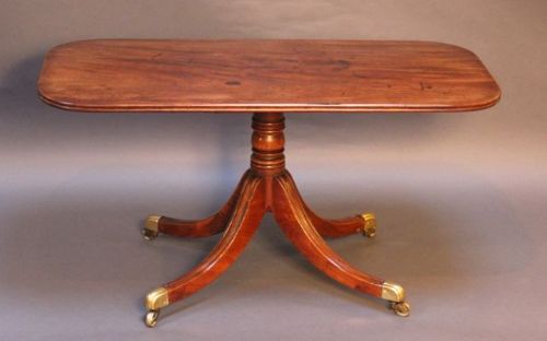Basically 18thc. Mahogany Pedestal Coffee Table