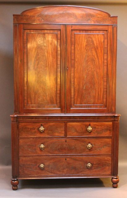 19thc. Mahogany Linen Press