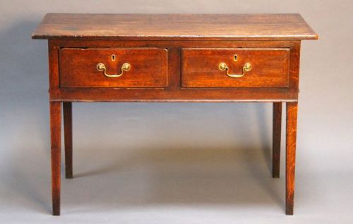 18thc. Oak Two Drawer Side Table
