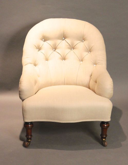 Victorian Walnut Button Back Armchair