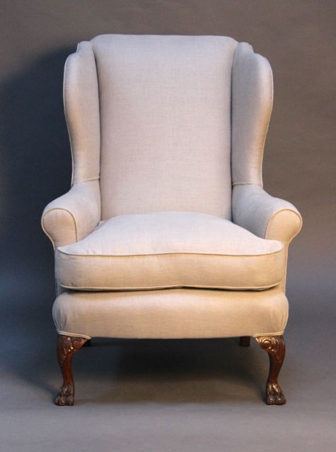 19thc. Mahogany Wing Armchair