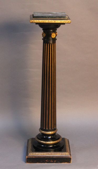 19thc. Ebonized Pillar