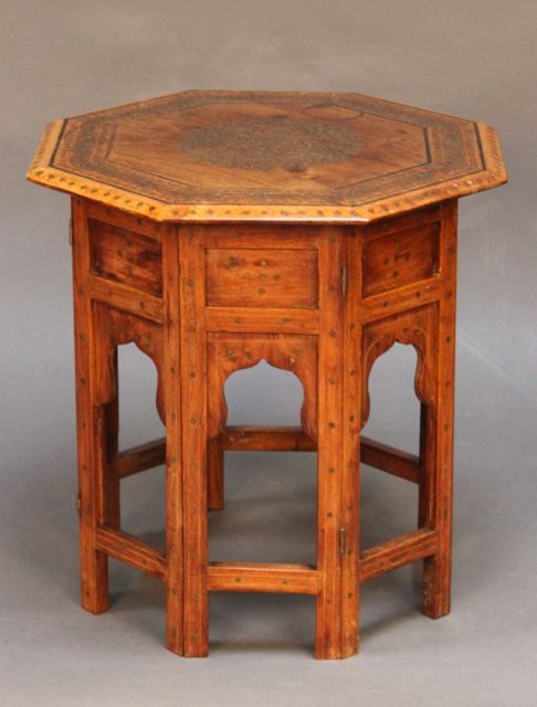 A 19thc. Island Brass Inlaid Table
